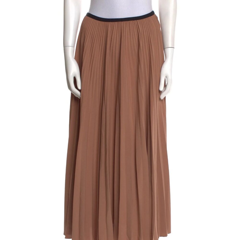 Jenni Kayne's Popular Pleated Skirt Tan/Black Band Sz L